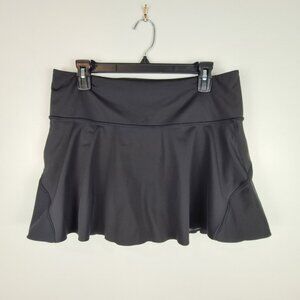 ATHLETA Women's Black‎ Ace Tennis Skort 13.5" Skirt Size L 3 Pockets Workout